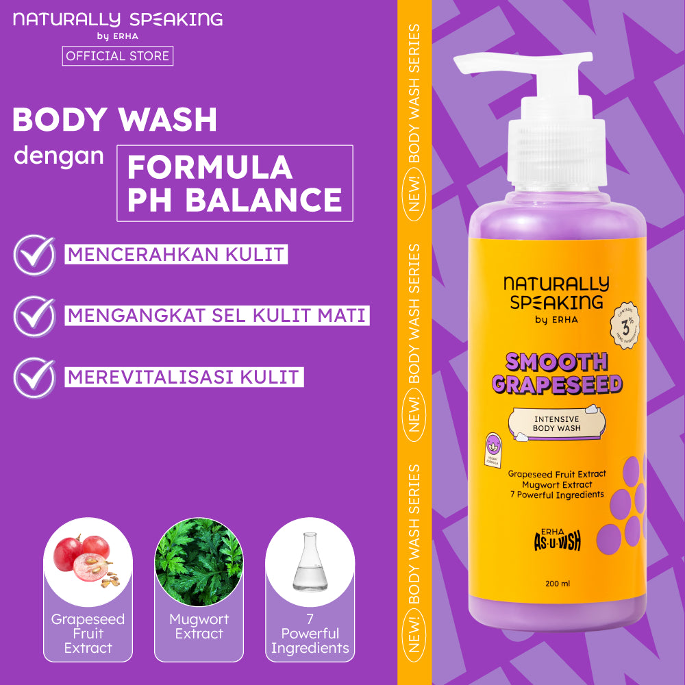 Naturally Speaking Smooth Grapeseed Intensive Body Wash 200ml