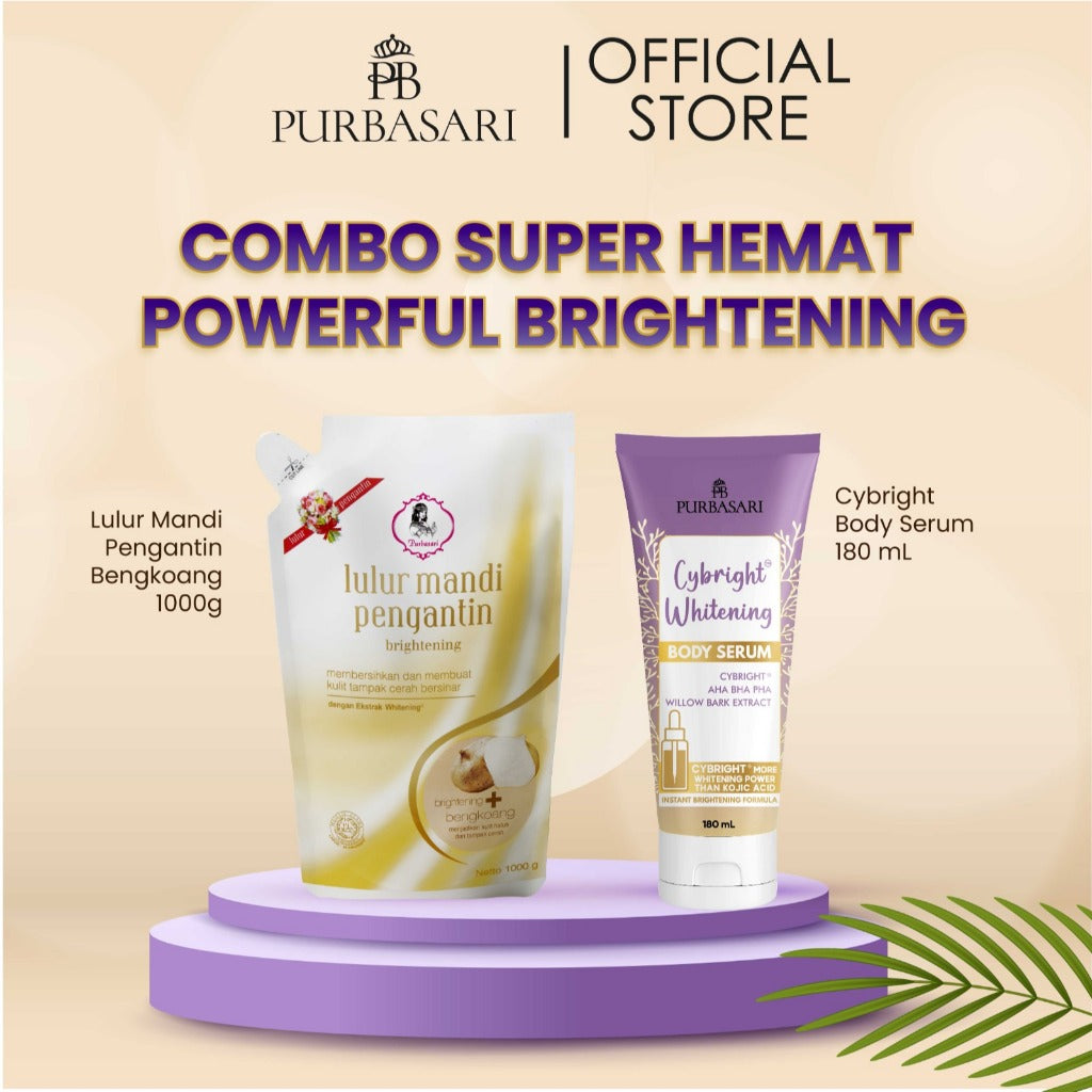 [ISI 2PCS] Bundle Purbasari Lulur Pengantin 1kg & Cybright Whitening Body serum 180ml