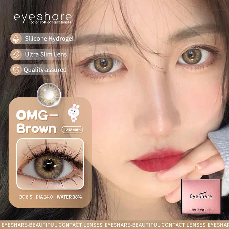 [COD] OMG softlens Minus, lensa kontak berwarna Minus (-1.00 s/d -8.00), sekali pakai tahunan