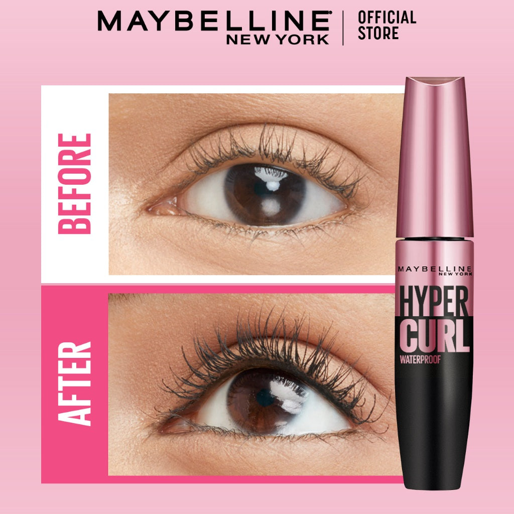 Maybelline Paket Makeup Mata Hypercurl Waterproof Mascara + Define and Blend Eyebrow Pencil | Eye Make up Bulu Mata Panjang Tebal Tahan 24 Jam