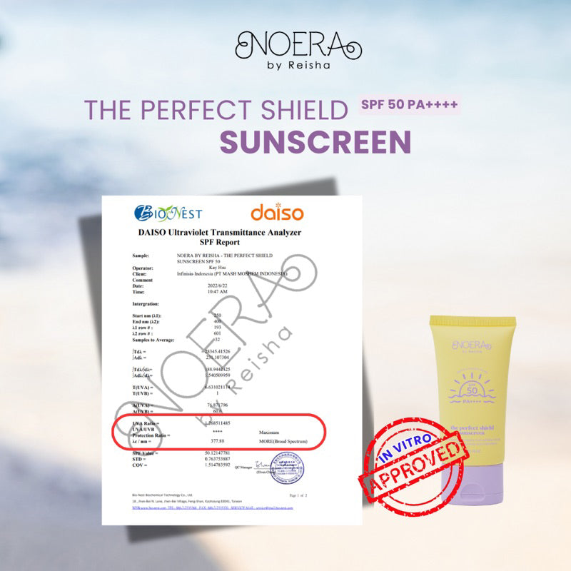 Noera The Perfect Shield Sunscreen SPF 50 PA++++ | Sunscreen Anti Kusam Blue Light Protection