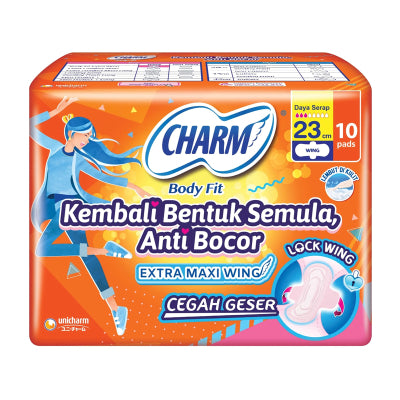 Charm Body Fit Pembalut Wanita Extra Maxi Wing 23 cm 10 pcs