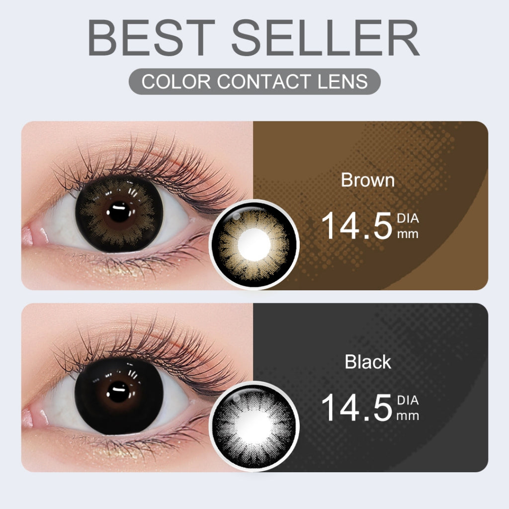 Magister Softlens Big Eyes softlens 14.5mm 16mm Normal Doll Eyes softlens Lensa kontak warna diameter softlens Brown /Black normal mata besar softlens 6bulan