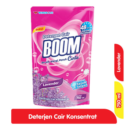 Boom Deterjen Cair Lavender 750 ml / Boom Deterjen Bubuk Rose Ceria 800 g / Boom Deterjen Bubuk Lavender 800 g