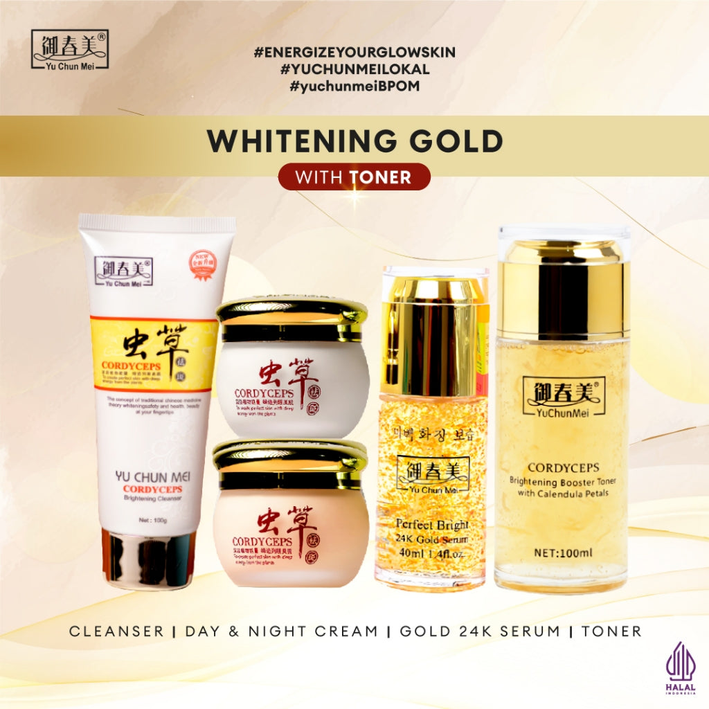 [BPOM ORIGINAL LOKAL] YU CHUN MEI Cordyceps Whitening KIT Gold