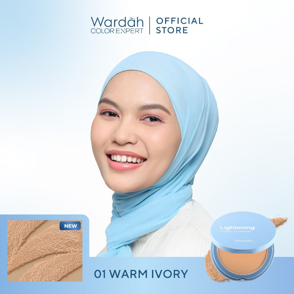 WARDAH Lightening Powder Foundation Extra Cover 10 g - All Skin - Two Way Cake - TWC Extra Cover - Bedak Padat Medium to High Coverage dengan SPF 22 PA dan Serum Niacinamide Untuk Hasil Makeup Flawless dan Cerah - Makeup - Cocok Dipakai dengan Cushion