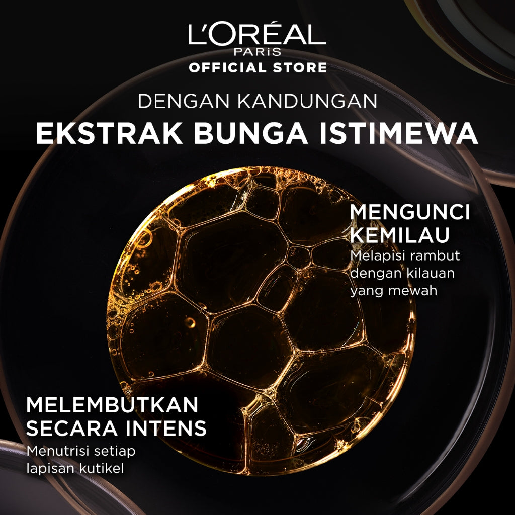 L'Oreal Paris Elseve Extraordinary Oil Gold Hair Treatment Serum 30ml -  Rambut Halus Berkilau dalam Satu Pemakaian - dari Bunga Istimewa Omega 3 - Perawatan Rambut Vitamin Rambut 30ml   Hair oil