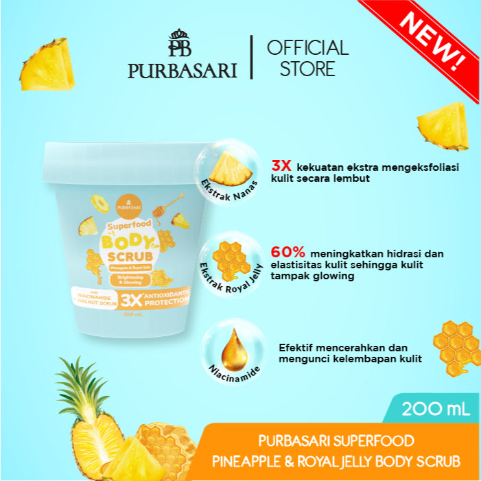 [1pcs] Purbasari Superfood Body Scrub / Lulur Tubuh Pencerah