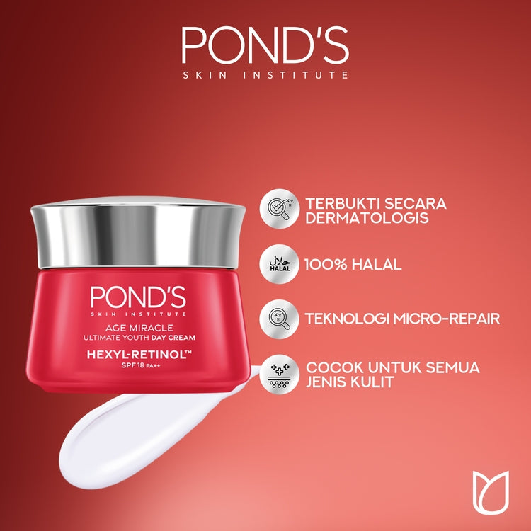 Pond's Age Miracle Hexyl Retinol Niacinamide Night Cream 9gr x2 (Mencerahkan Kulit dalam 7 hari dengan 10x kekuatan Anti Aging Terbaik)