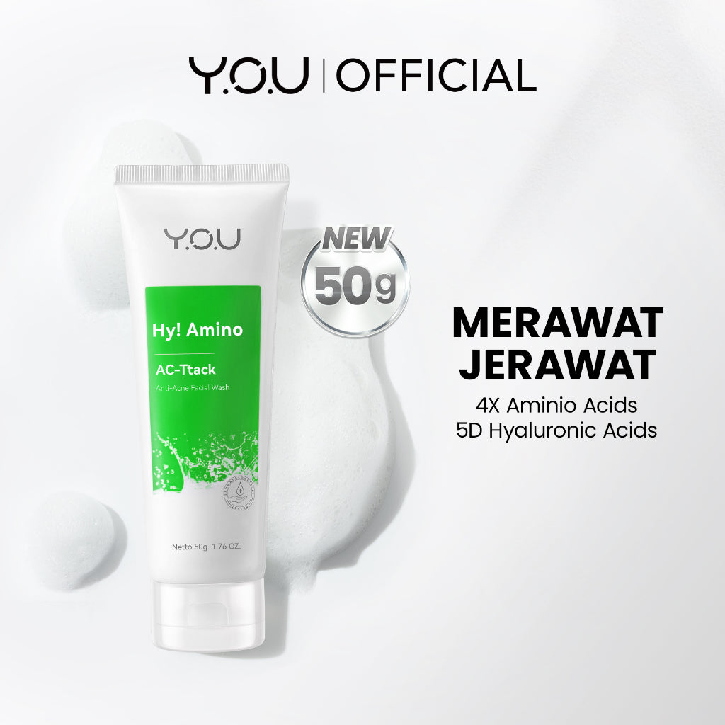 YOU Hy! Amino Facial Wash 50g Anti Acne, Hydrating, Brightening, Oil Control Sabun Cuci Muka