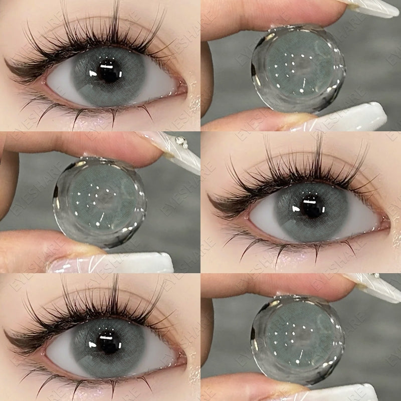 Eyeshare Ocean Darkgray Softlens 1Pasang 14.2mm Big Eyes Softlen Lensa Kontak Warna soflens