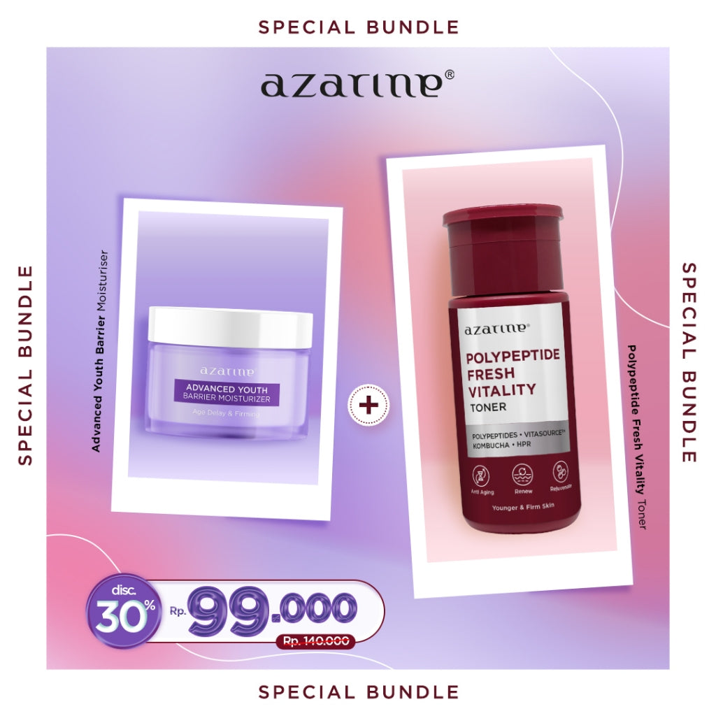 Azarine Midnight Renewal Set [2 PCS] Retinol Smooth Glowing Serum 20ml + Intense Luminous Barrier Moisturizer 30g Serum Moisturizer Melembabkan Anti Aging