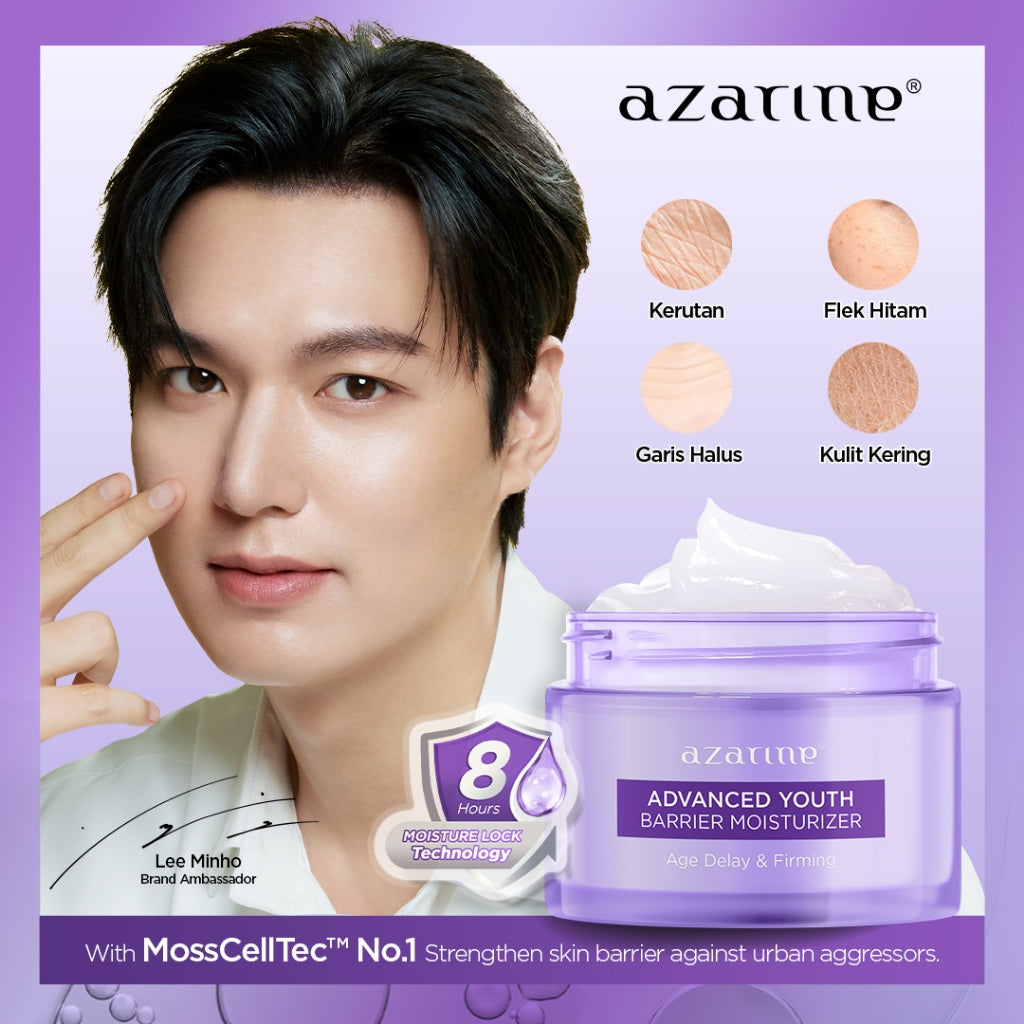 Azarine Midnight Renewal Set [2 PCS] Retinol Smooth Glowing Serum 20ml + Intense Luminous Barrier Moisturizer 30g Serum Moisturizer Melembabkan Anti Aging
