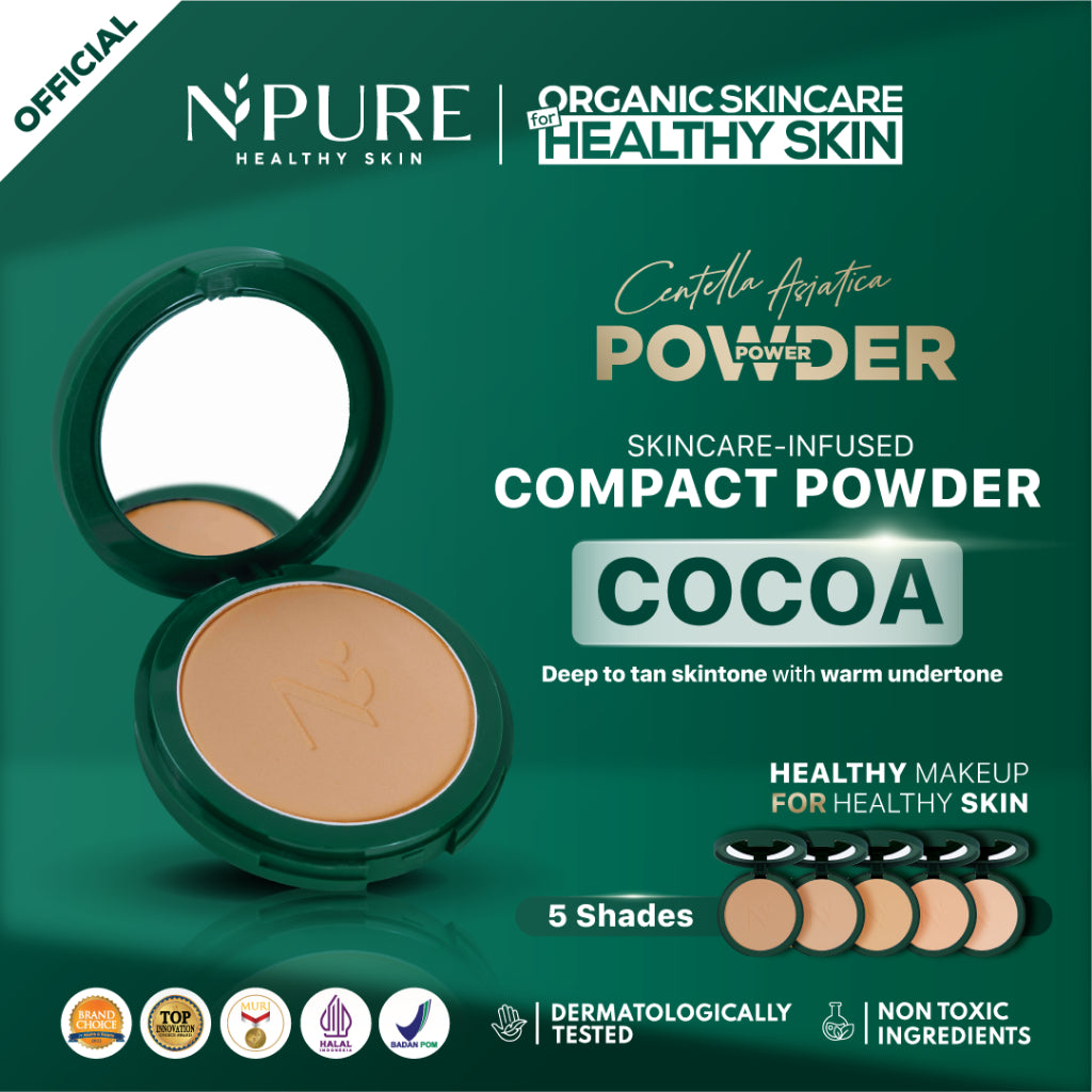 NEW BUNDLE - NPURE Acne Power Cover Power Powder + Power Glow Lip Oil / Set Makeup / Daily Use / Makeup Harian / Makeup Lebaran / Untuk Semua Jenis Kulit