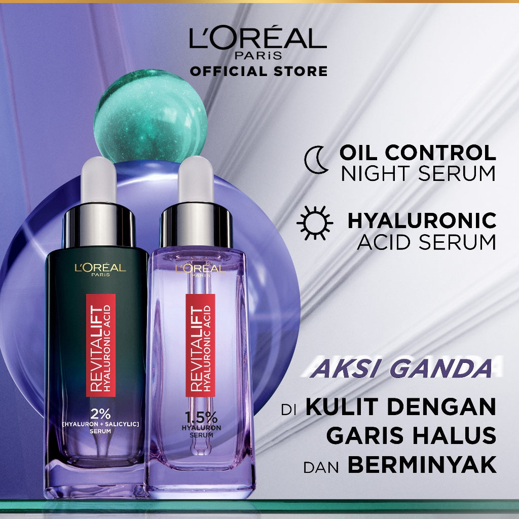 L'Oreal Paris Revitalift Hyaluronic Acid Oil Control 2% Hyaluronic Acid + Salycilic Acid Night Serum