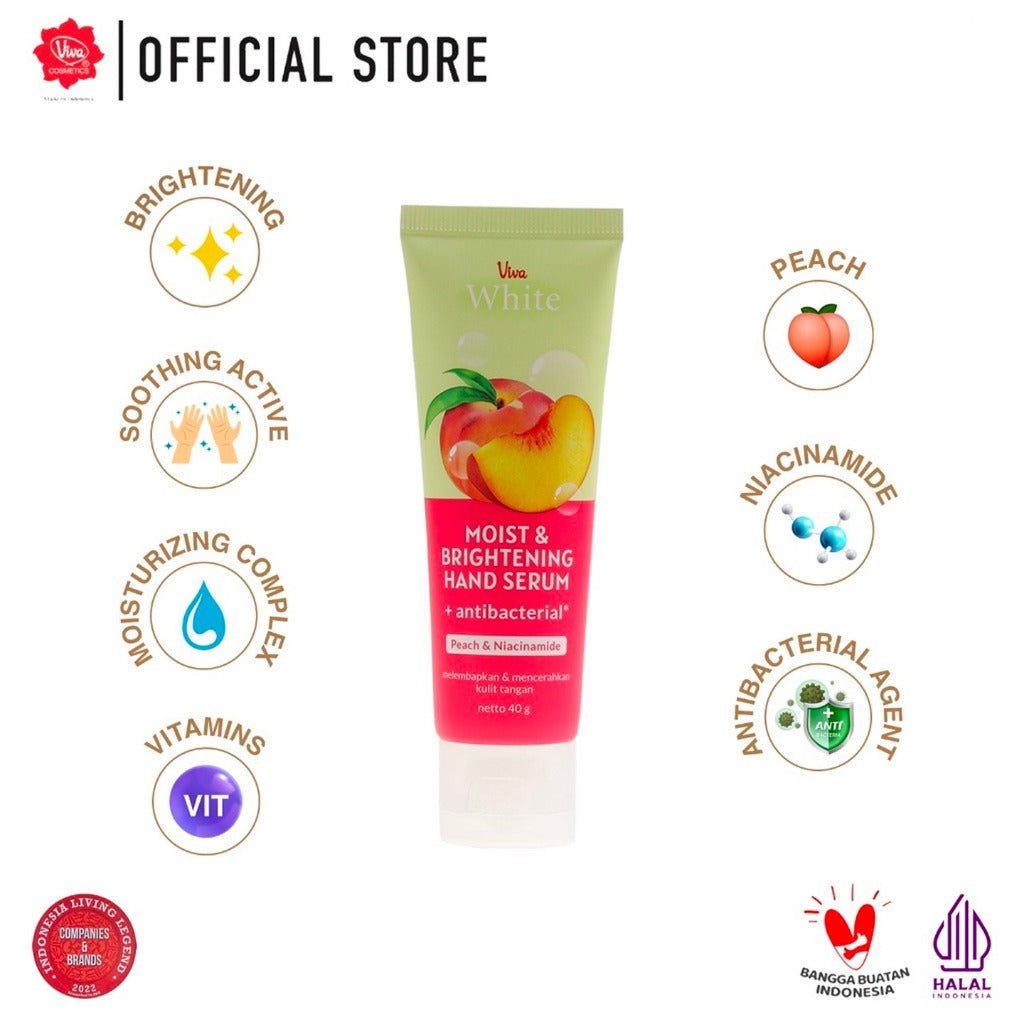 Viva White Hand Serum + Antibacterial with Moisturizing Complex, pH Balanced & Vitamins (VIT E & PRO VIT B5) - tersedia 3 varian