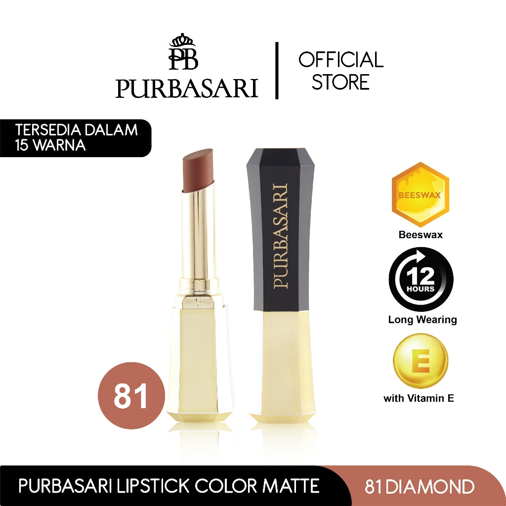 [ISI 3PCS] Purbasari Lipstick Color Matte 81 + Purbasari Ultra Smooth Brow Liner Natural Brown + Purbasari White Glow Body Serum 180ml