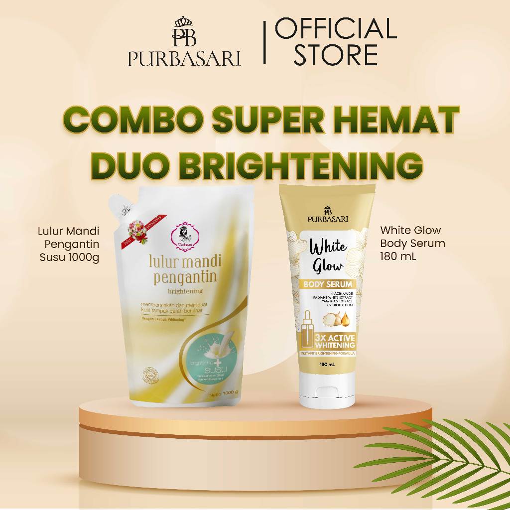[ISI 2PCS] Purbasari Lulur Pengantin 1kg & Body Serum White Glow 180ml