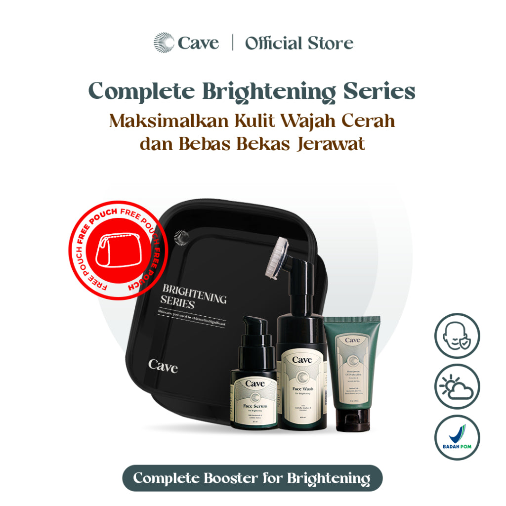 CAVE Complete Brightening Series -  Skincare 1 Paket Untuk Pria Membantu Membersihkan Menutrisi & Mencerahkan Wajah