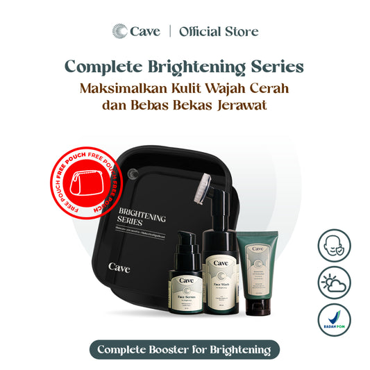 CAVE Complete Brightening Series -  Skincare 1 Paket Untuk Pria Membantu Membersihkan Menutrisi & Mencerahkan Wajah