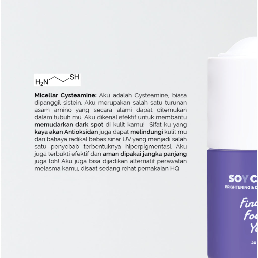 Finally Found You! SOY CLEAR Brightening & Dark Spot Serum - Serum Mencerahkan dan Noda Hitam Untuk Semua Jenis Kulit 20ml