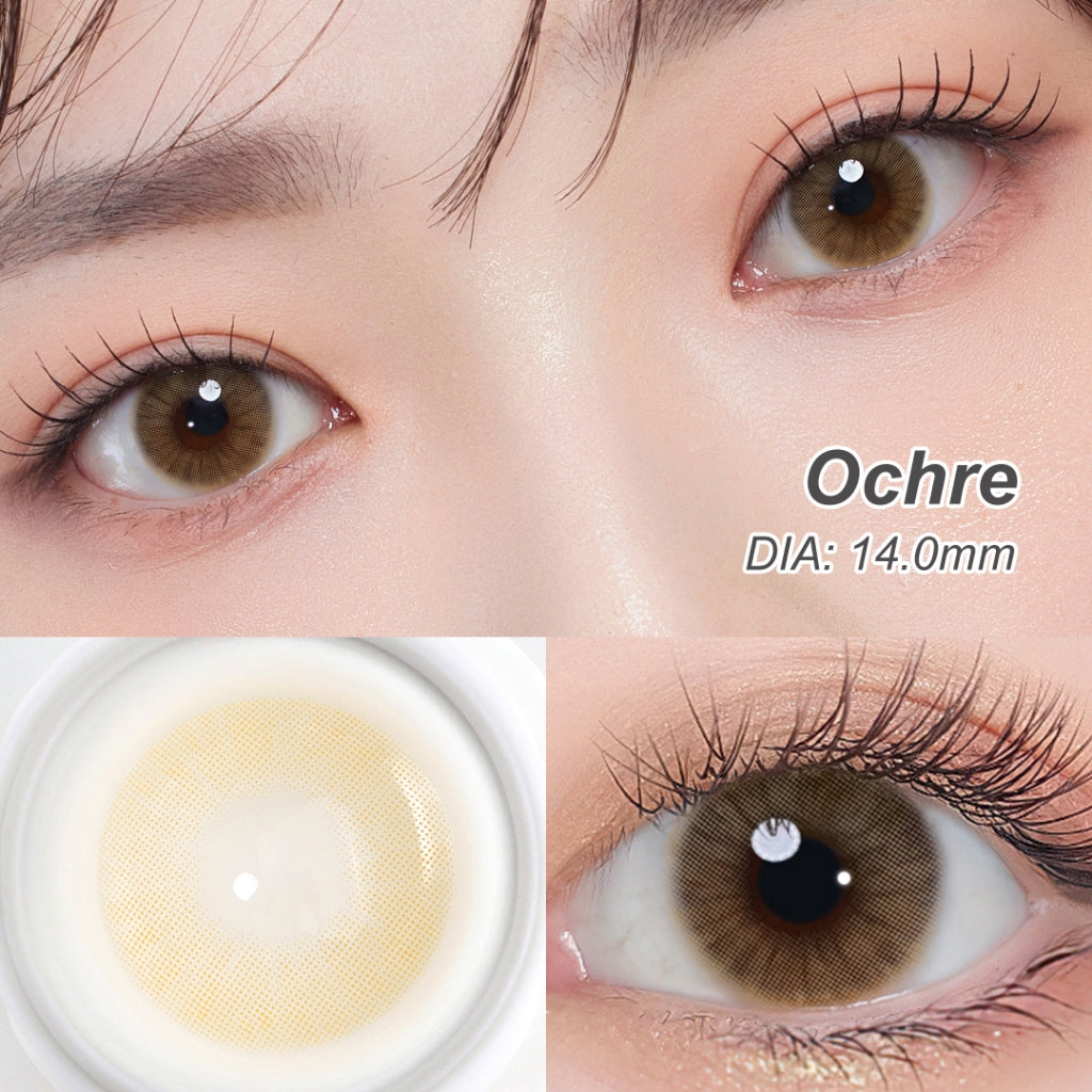 [0.00 s/d -8.00] Magister softlens Minus 14.00MM Queen Ochre Soflen Minus Graphite Amber Soflen Sepasang 6Bulan