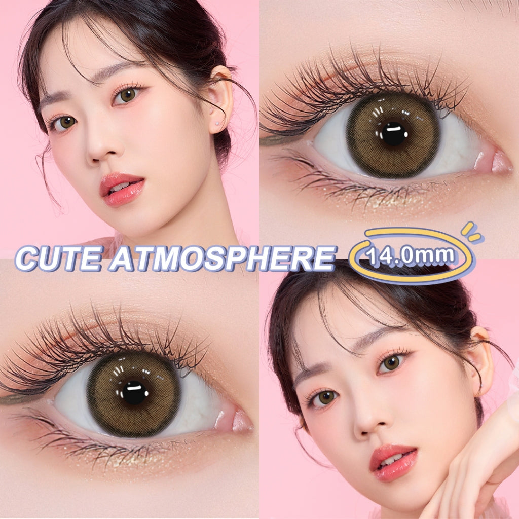 [0.00 s/d -6.00] Magister Softlens Minus Rose softlens 14 mm Lensa kontak berwarna Nude Brown