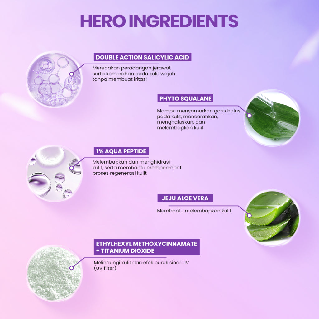 Scarlett Whitening Acne Day Cream - Krim Pagi Penghilang & Perawatan Jerawat Ampuh Atasi Hingga Bekasnya with Double Action Salicylic Acid tanpa Bikin Kulit Iritasi