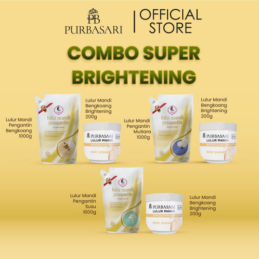 [BUNDLE PRAKTIS] Purbasari Lulur Mandi Pengantin 1Kg & Lulur Mandi Bengkoang 200G