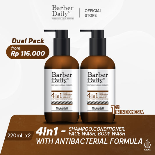 Dual Pack Maksimal Barber Daily 4in1 220mL x 2 - Pertama di Indonesia