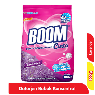 Boom Deterjen Cair Lavender 750 ml / Boom Deterjen Bubuk Rose Ceria 800 g / Boom Deterjen Bubuk Lavender 800 g
