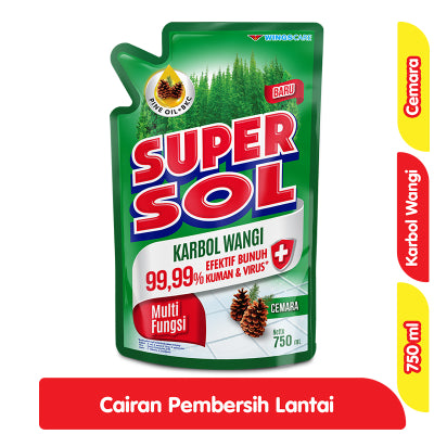 Supersol Karbol Cairan Pembersih Lantai Sereh Refill 750 ml Supersol Karbol Cairan Pembersih Lantai Cemara Refill 750 ml