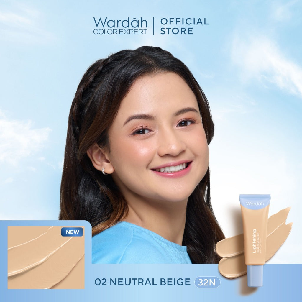 WARDAH Lightening Liquid Foundation 25ml - Base Makeup dengan Skin-Like to High Coverage yang Mengandung SPF 40 PA+++ dan Serum Niacinamide Untuk Hasil Makeup Flawless dan Cerah - Makeup - Foundation - Bedak - Cushion -  Foundation Anti Longsor