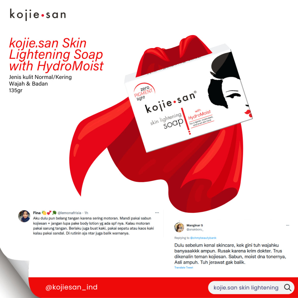 Paket Duo Kojie San Skin Lightening Soap with Hydromoist 65gr