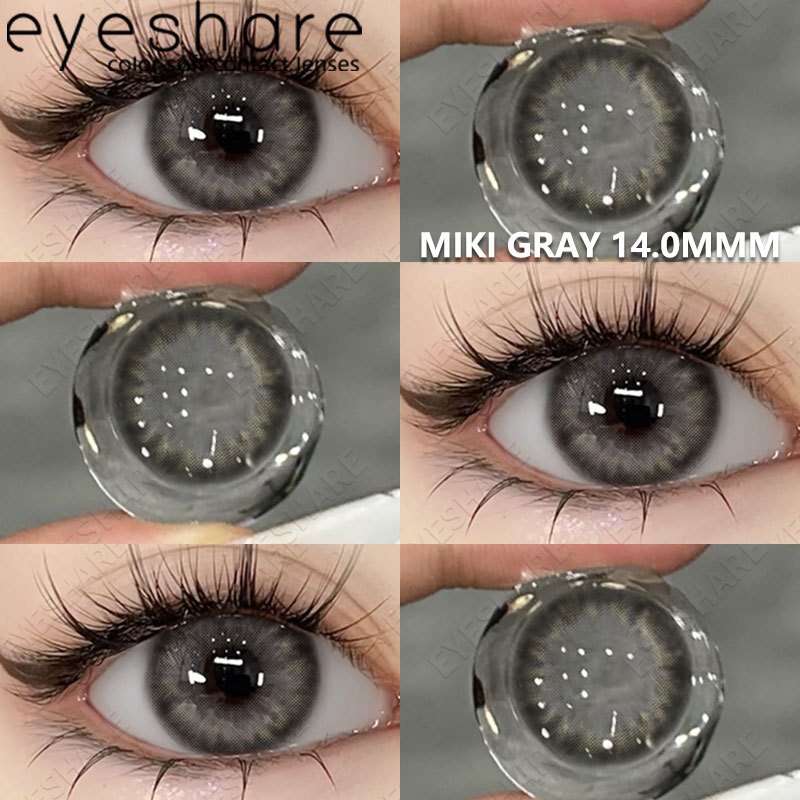 Eyeshare Softlens Omg Abu-Abu Coklat Ungu 1 Pasang 14.0mm Lensa Kontak