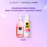 SCARLETT Bundle Intense Brightening AHA Body Serum + Fragrance Brightening Body Lotion Bright Mood Booster 5% AHA BHA PHA +4 Essential Oils 3x Brightening Power | Intense Membantu Mencerahkan Kulit Meratakan Warna Kulit Menenangkan Wangi Tahan Seharian