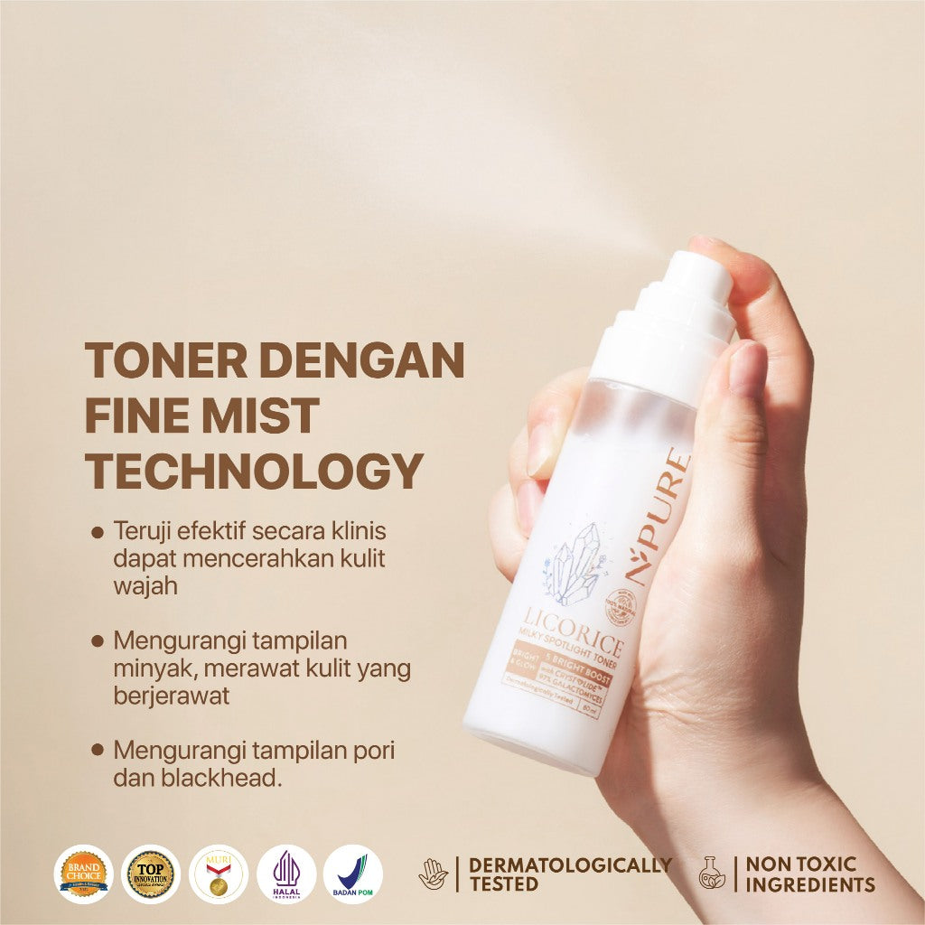NPURE GLOWING SET - NPURE Bundling Licorice Toner + Licorice Pad /  Brightening Toner / Mencerahkan Wajah