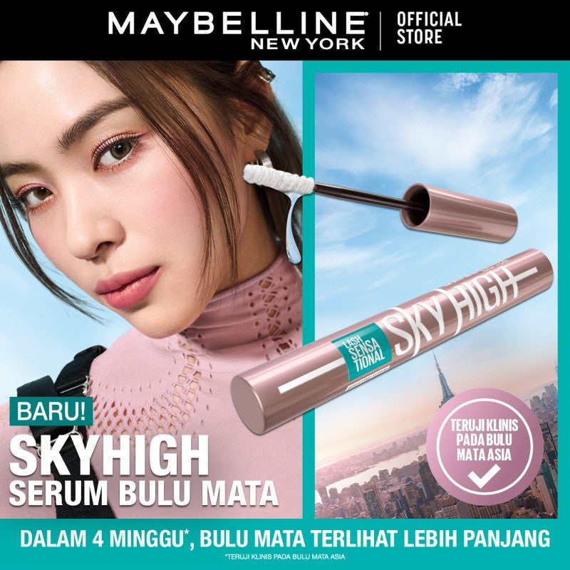 MAYBELLINE OFFICIAL Paket Makeup Mata Sky High Waterproof Mascara + Serum Bulu Mata | Maskara Eye Make up