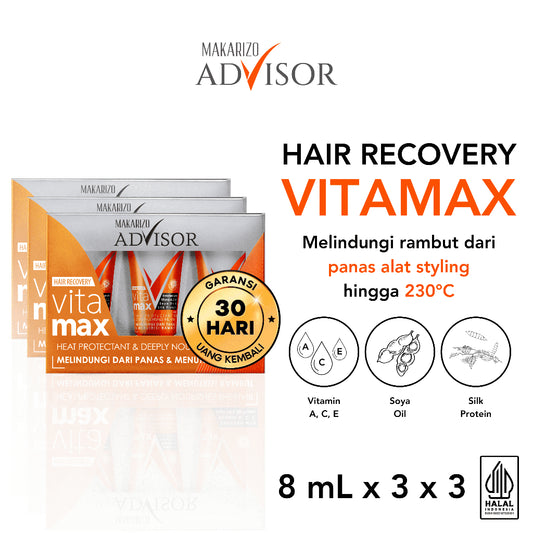 PAKET ISI 3 - Makarizo Advisor Hair Recovery Vitamax 8mLx3 - Vitamin Rambut / Serum Rambut