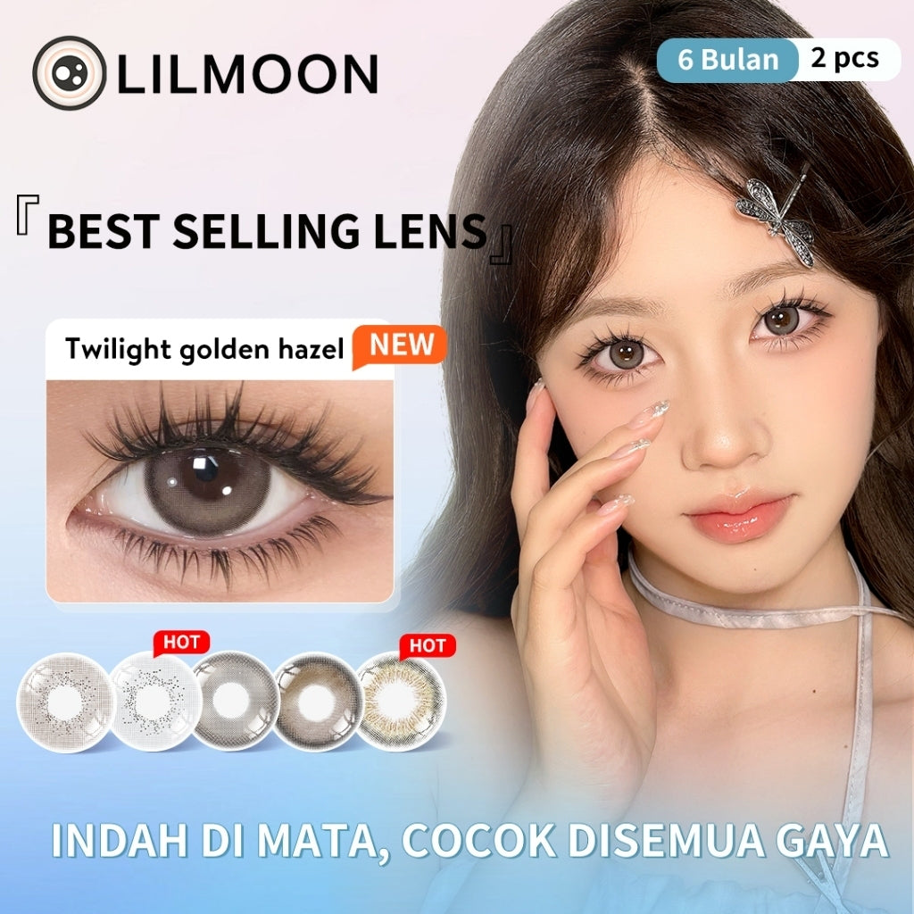 [Fuji Favorite] Lilmoon Softlens Kualitas Jepang softlens minus (0,00 sampai -8.50) natural contact softlens/softlens warna/Lensa kontak/Japan lens/Lensa minus/softlens brown/Grey