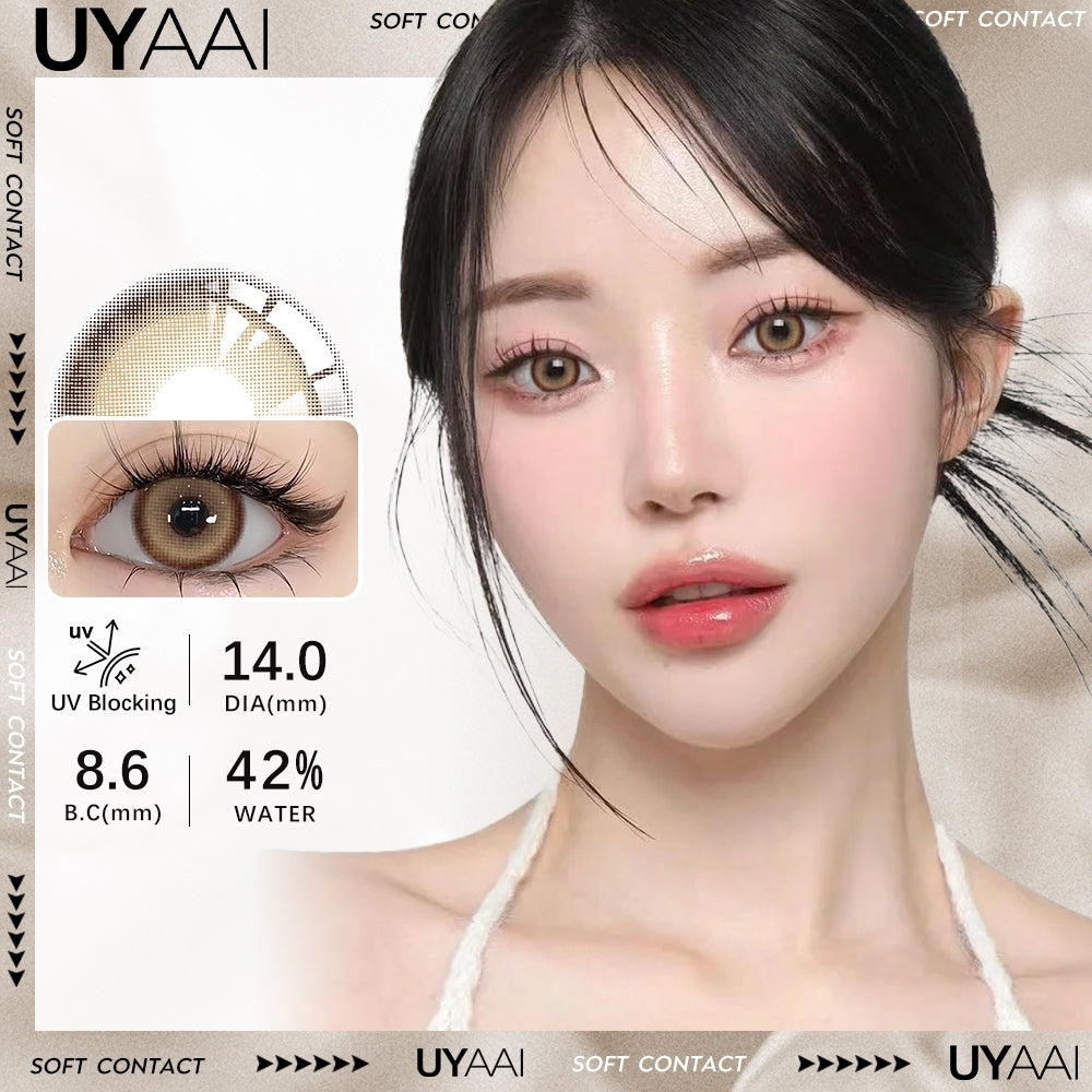 UYAAI softlens 14.5MM Minus 0.00 s/d -6.00 Mata Korea seri Snow Ball Sepasang LENSA KONTAK  6Bulan