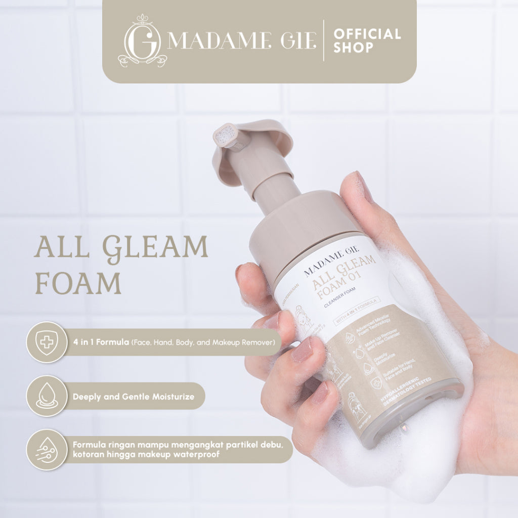 Madame Gie 4 in 1 All Gleam Foam - Facial Wash MakeUp Remover