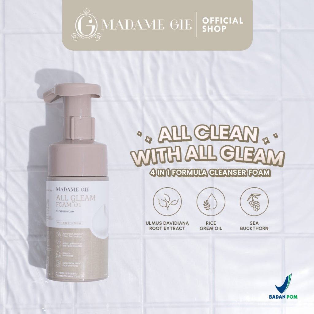 [BELI 1 GRATIS 1] Madame Gie 4 in 1 All Gleam Foam - Facial Wash MakeUp Remover