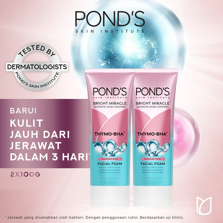 Pond's Bright Miracle Ultimate Acne Control Facial Foam 100G x2