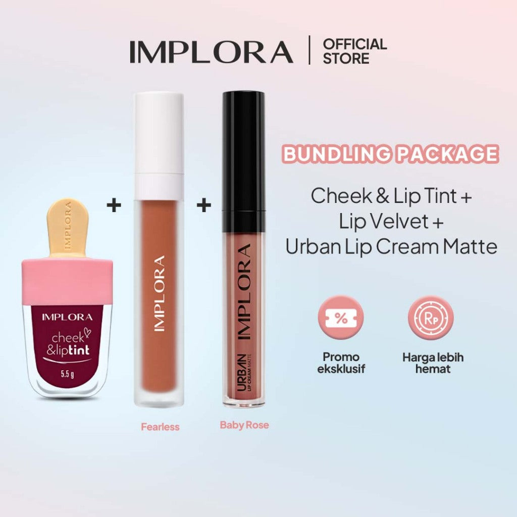 Implora Cheek and Lip Tint | Perona Bibir dan Pipi | Tahan lama & Ringan | Ombre Lip
