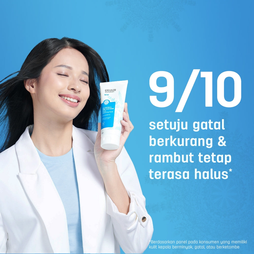 ERHAIR Scalperfect Hydrating Mask 200ml - Masker Kulit Kepala bebas Gatal & Berketombe Menenangkan Kulit Kepala Gatal, Iritasi, Minyak dan Mengurangi Ketombe Seboroik | Menthol Cooling Sensation
