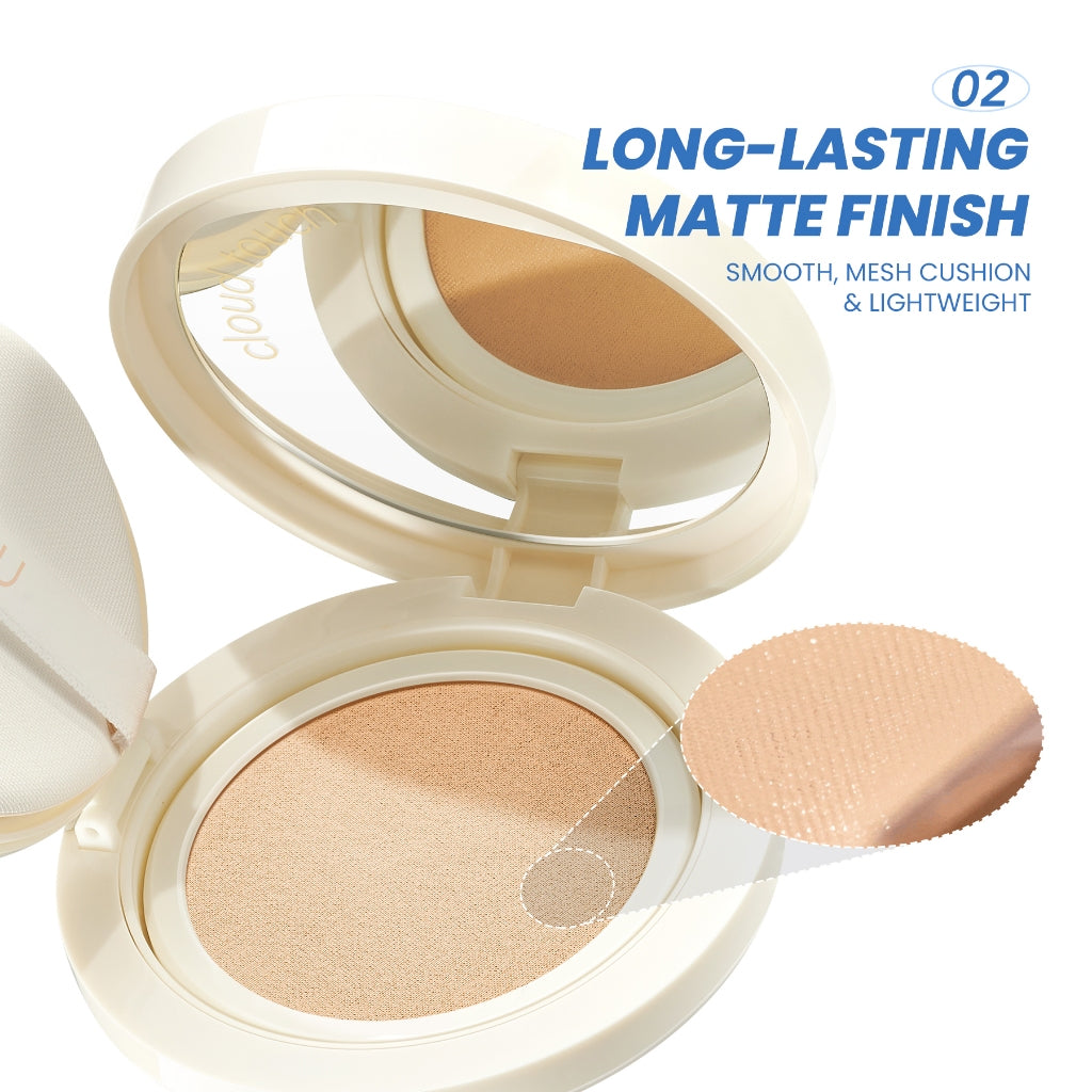 YOU Cloud Touch Dreamy-fit Lasting Mesh Cushion Cushion Foundation Natural Matte Finish Tahan Lama 24 Bedak Wajah SPF Kosmetik