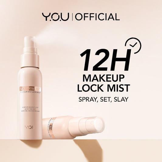 YOU NoutriWear+ Makeup Stay Lock Mist Setting Spray Oil Control Hydrating & Nourishing Tahan Lama Hingga 12 Jam Makeup Lock Kosmetik Mist