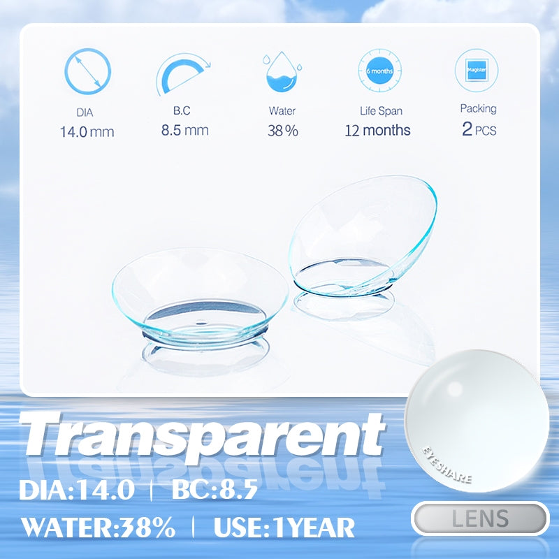 Eyeshare Clear Blue Softlens Minus(-1.00~-6.00) 14.0mm Tanpa Warna Mata Softlen Lensa Kontak