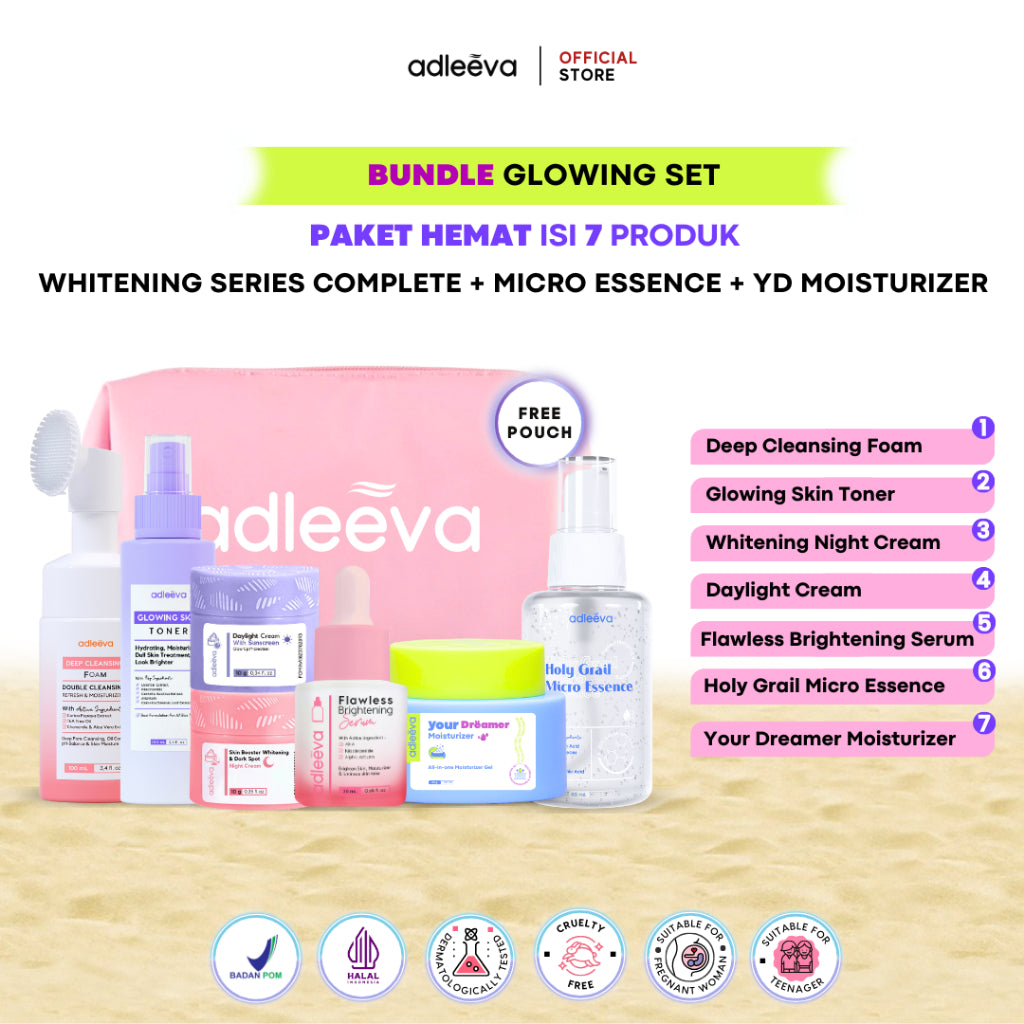 ADLEEVA - [BUNDLE SET] ACNE / WHITENING GLOWING SET (Paket Complete + Moisturizer + Essence) (PAKET HEMAT UNTUNG BANYAK)